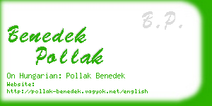 benedek pollak business card